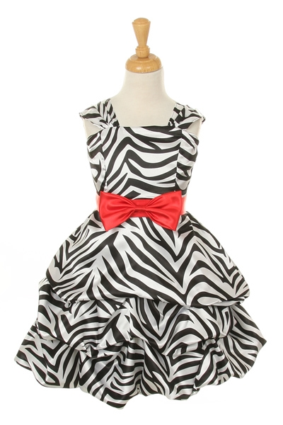 zebra dress with RED bow